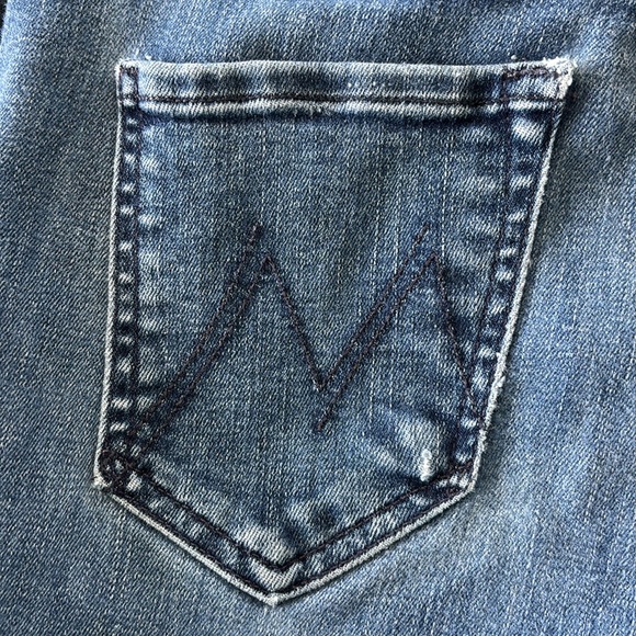MOTHER Rascal Ankle Snippet Blue Jeans with Raw Hem size 25 - Picture 8 of 16